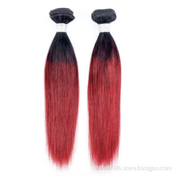 extention  Wine Colour raw Wholesale 99j bundle with closure european silky straight human hair 1b~99j cherry red bundles